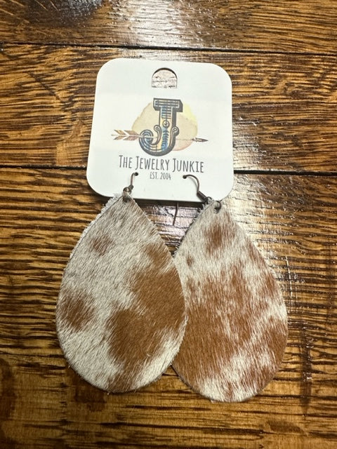 Leather teardrop Earring, Cowhide