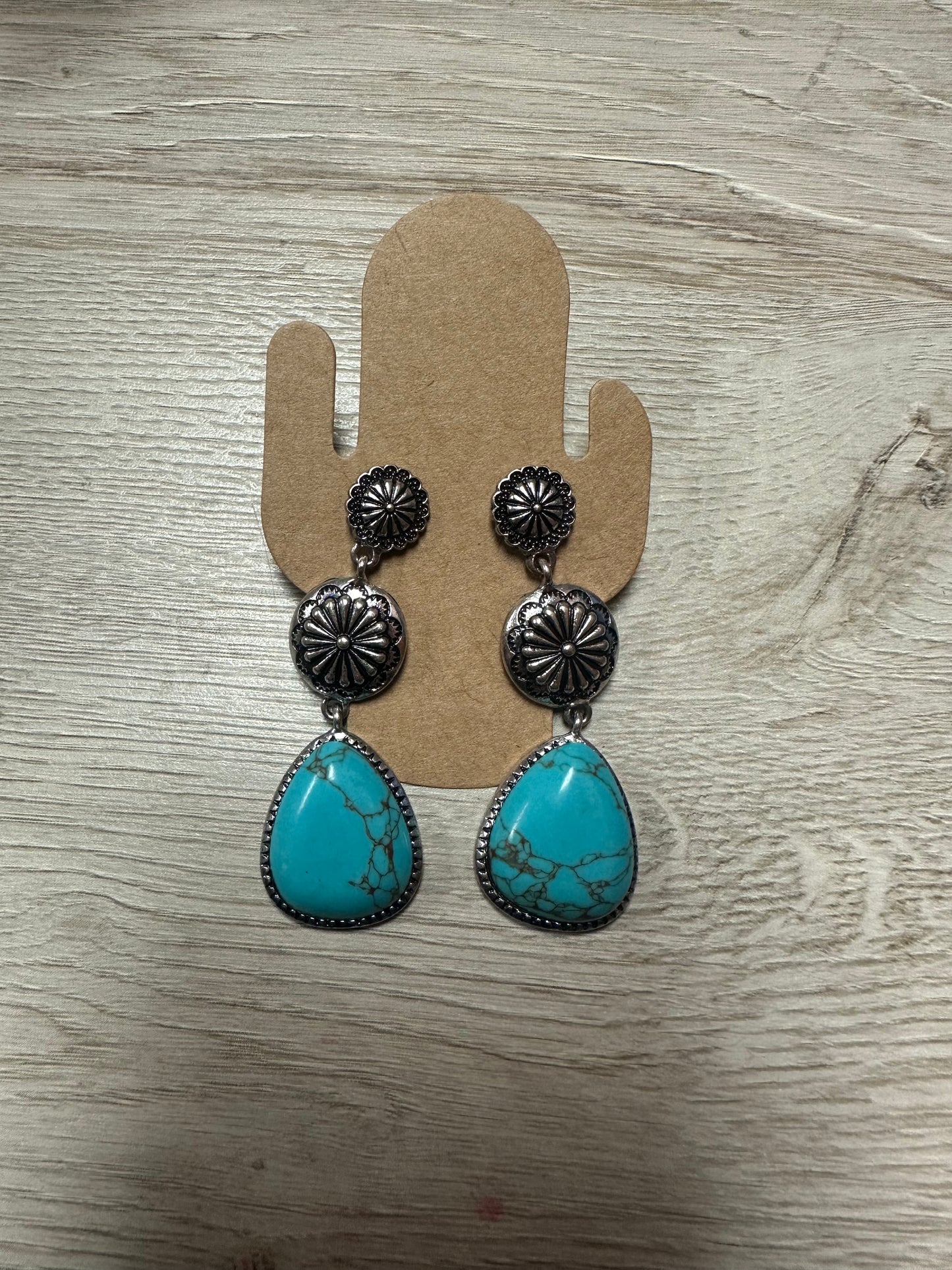Wildflower Silver and Turquoise Earrings