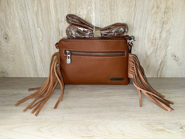 Montana West Leather Fringe Clutch
