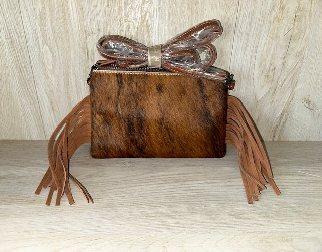 Montana West Leather Fringe Clutch
