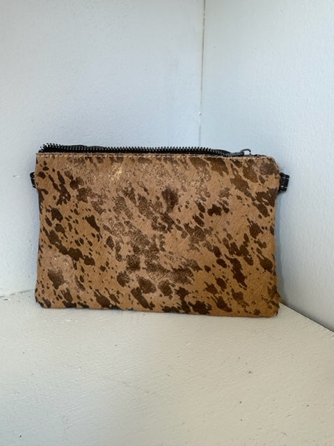Montana West Gold/Tan Cowprint Crossbody