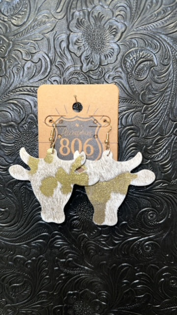 Western Cow Head Earrings
