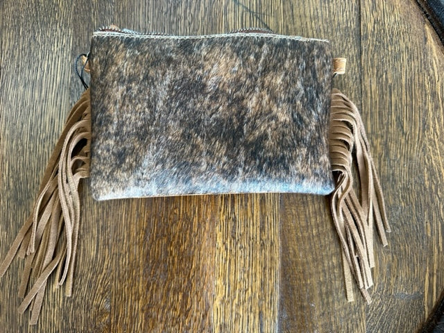 Montana West RLH-017BR Cowhide Fringe Crossbody