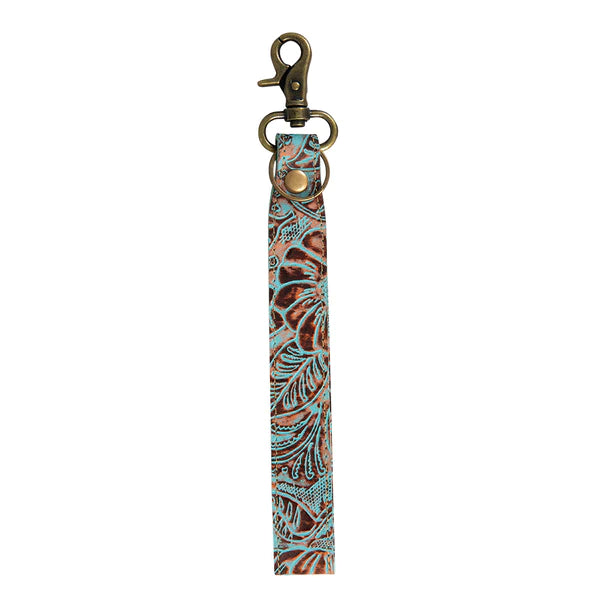 Pathflower Train Hand-Tooled Key Bag