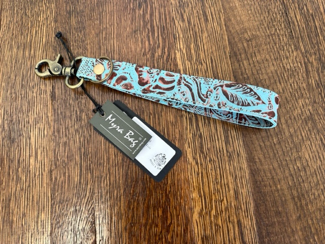 Pathflower Trail Hand-Tooled Key Fob