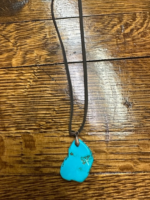 Turquoise slab deals necklace