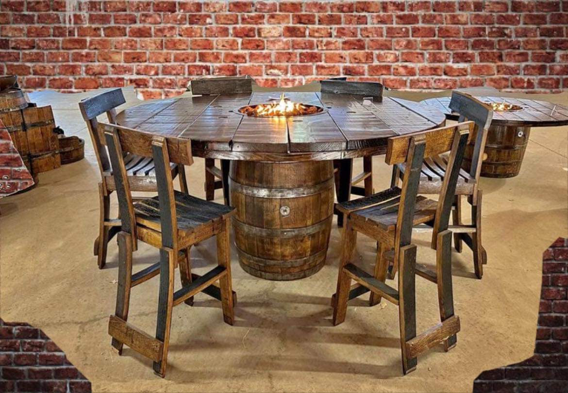 Custom Whiskey Barrel Furniture Southern Barrels Brims   IMG 9452 