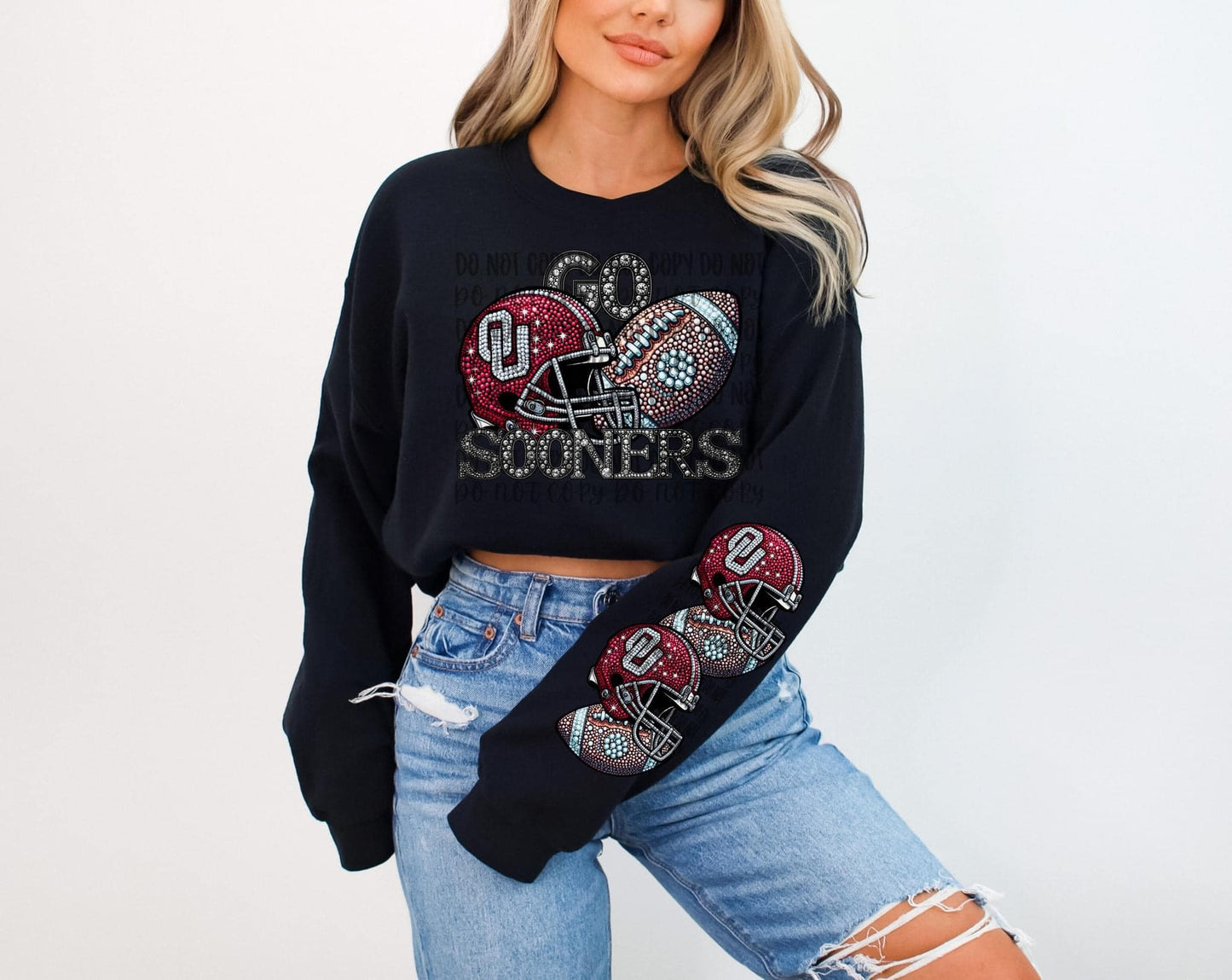 Faux Football Team Crewnecks